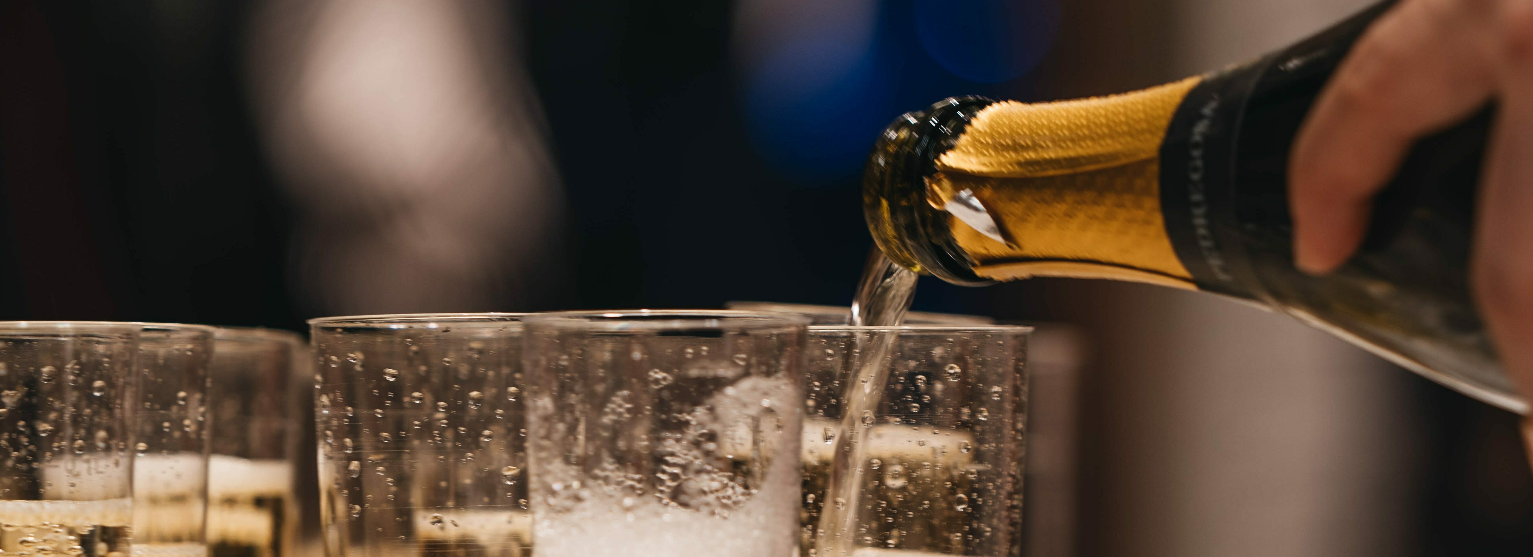 Champagne at Christmas Wedding