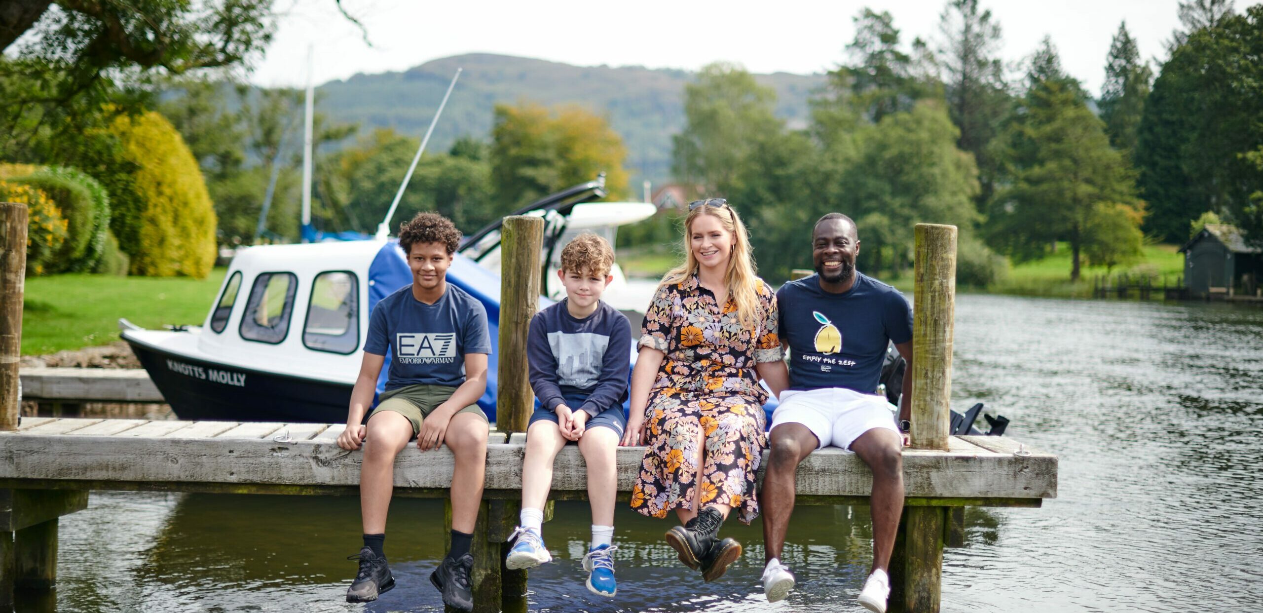family-on-river